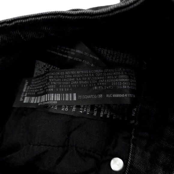 ZARA Raw Chewed Ankle Cropped High Rise Skinny Jeans Washed Black Y2k Grunge 6 - Picture 9 of 9